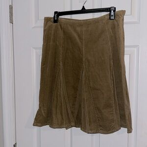 The Territory Ahead Olive Brown Midi Skirt